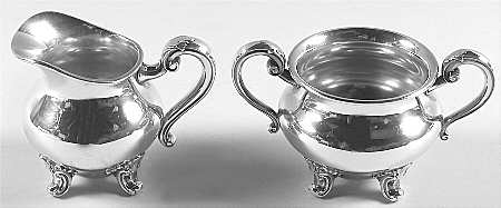 Regent-Plain (Silverplate Hollowware) Plated Mini Creamer and Open Sugar