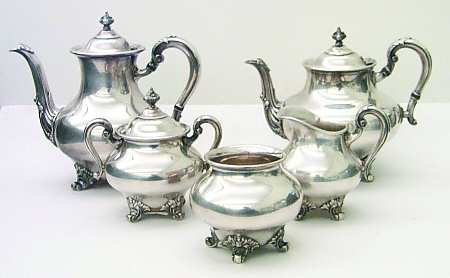 Regent-Plain (Silverplate Hollowware) 5-Piece Plated Tea Set (with Waste)