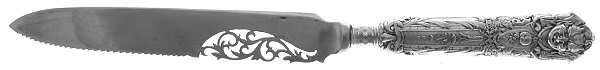 Renaissance (Silverplate, 1886, No Monos) Hollow Handle Solid Cake Saw