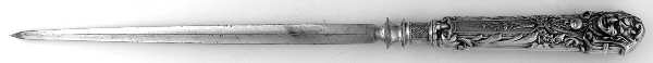 Renaissance (Silverplate, 1886, No Monos) Large Silverplate Rod Knife Sharpener