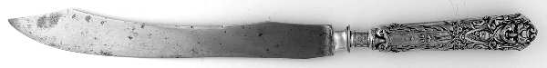 Renaissance (Silverplate, 1886, No Monos) Large Roast Carving Knife w/ Slvrplate Blade