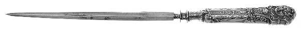 Renaissance (Silverplate, 1886, No Monos) Large Roast Steel Rod Knife Sharpener