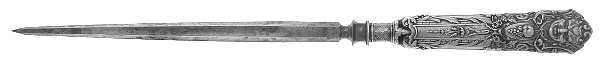 Renaissance (Silverplate, 1886, No Monos) Large Roast Knife Sharpener wSteel Rod
