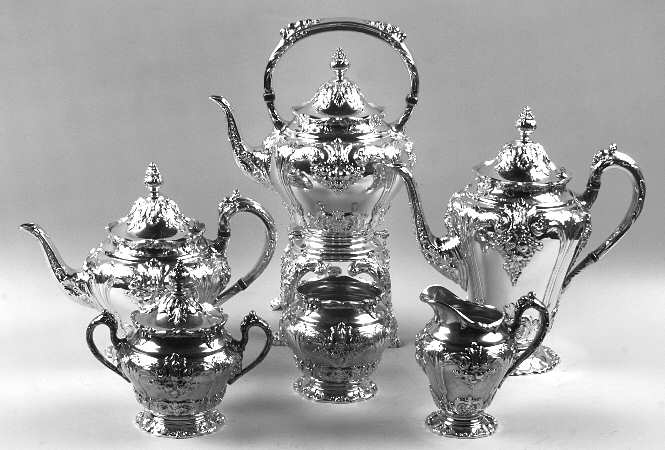 Renaissance (Silverplate, Hollowware) 6-Piece Plated Tea Set (Waste & Kettle)