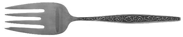 Renaissance Scroll (Sterling, 1969) Medium Solid Cold Meat Serving Fork