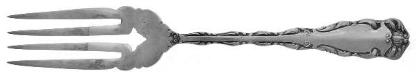 Rex (Silverplate, 1894) Monogram Medium Solid Cold Meat Serving Fork