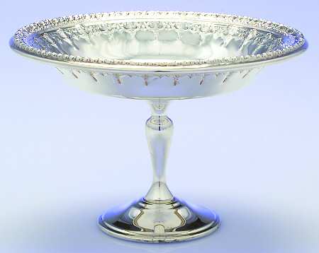 Riviera (Silverplate, Hollowware) Round Compote (Height X Width)