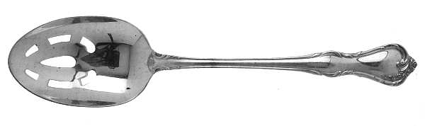Rose Cascade-(Sterling, Gold Vermeil, 1957) Pierced Tablespoon (Serving Spoon)