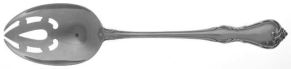 Rose Cascade-(Sterling, Gold Vermeil, 1957) Pierced Tablespoon (Serving Spoon)