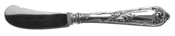 Romaine-Monique (Sterling, 1933, No Monos) Butter Spreader Hollow Hdl-Paddle/Stainless Blade