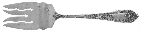 Romaine-Monique (Sterling, 1933, No Monos) Large Solid Cold Meat Serving Fork
