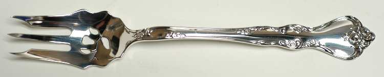 Savannah (Sterling, 1962, No Monograms) Pickle Fork Pierced with Short Handle HC