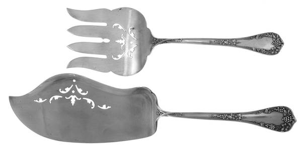 Sheffield (Silverplate, 1910) 2 Piece Large Solid Fish Serving Set