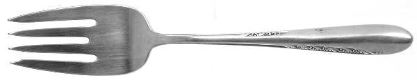 Silver Blossom (Silverplate, 1955) Medium Solid Cold Meat Serving Fork