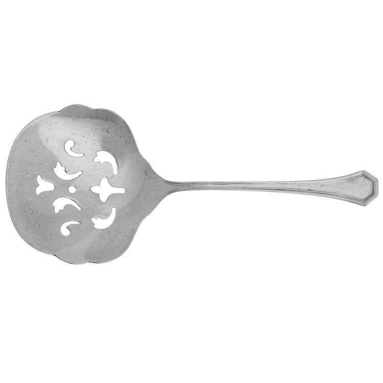 Sierra (Silverplate, 1914) Solid Bon Bon Spoon with Pierced Bowl