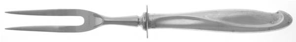 Silver Sculpture (Sterling, 1954) Small Steak Carving Fork with Stainless Prongs