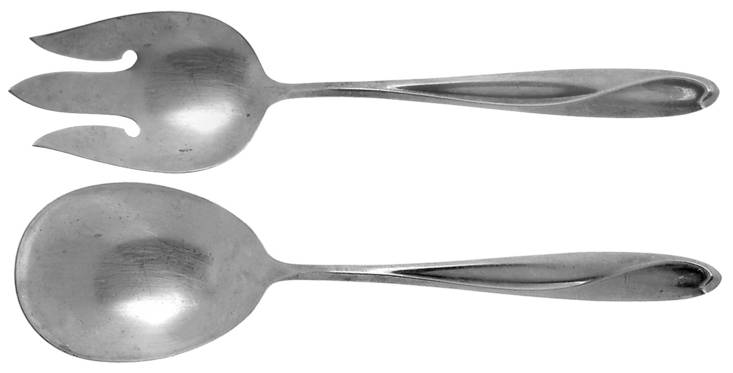Silver Sculpture (Sterling, 1954) (2 Pc) Solid Salad Set