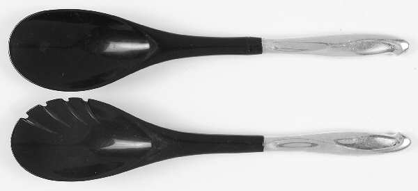 Silver Sculpture (Sterling, 1954) Plastic Bowl 2-Piece Salad Set