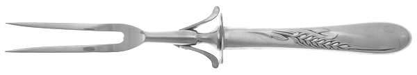 Silver Wheat (Sterling, 1952) Large Stainless-Prong Roast Carving Fork