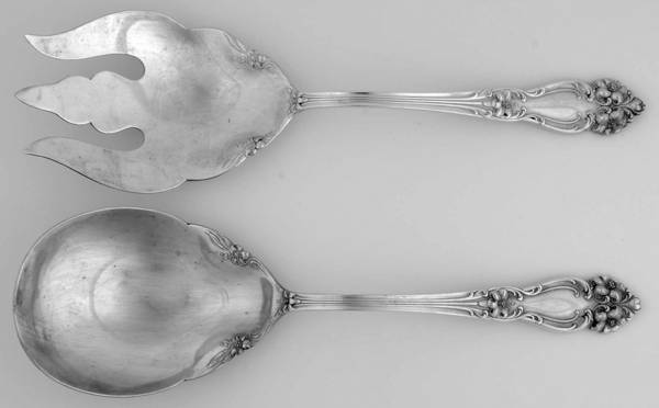 Tiger Lily (Silverplate, 1901) Solid Oversized Serving Salad Set
