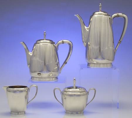 Town and Country (Sterling, Hollowware) 4 Piece Tea Set (SCP, STP, SCR, SSU)