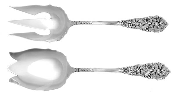 Trajan (Sterling, 1892) Small Solid 2 Piece Salad Serving Set