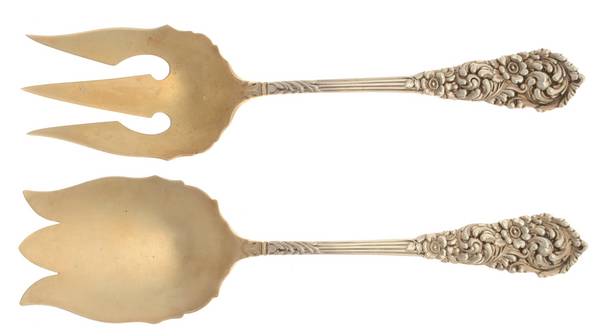 Trajan (Sterling, 1892) Small Solid 2 Piece Salad Serving Set