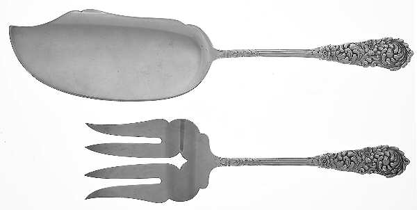 Trajan (Sterling, 1892) 2 Piece Large Solid Fish Serving Set