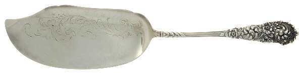 Trajan (Sterling, 1892) Large Solid Bright Cut Fish Serving Knife