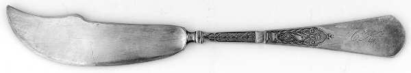 Unique (Silverplate, 1879) Monogramed Flat Handle Master Butter Knife