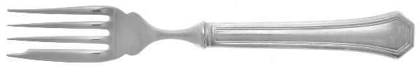Vassar (Silverplate, 1914) Individual Hollow Fish Fork, Stainless Tines
