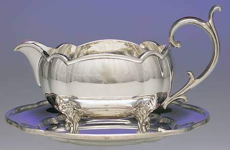 The Winthrop (Plain, Silverplate) Plated Gravy Boat & Underplate