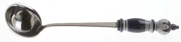 Grill-Blue (Stainless) Soup Ladle with Stainless Bowl
