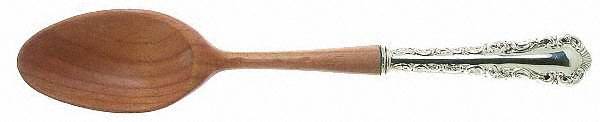 Louis XV (Sterling) Salad Serving Spoon with Wooden Bowl