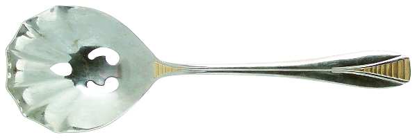 Avalon-Gold Accent (Stainless) Pierced Solid Serving Spoon