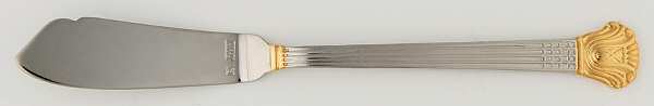 Avignon (Stainless, Gold Accent) Flat Handle Master Butter Knife
