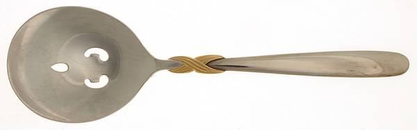 Braid-Gold Accent (Stainless) Pierced Solid Serving Spoon