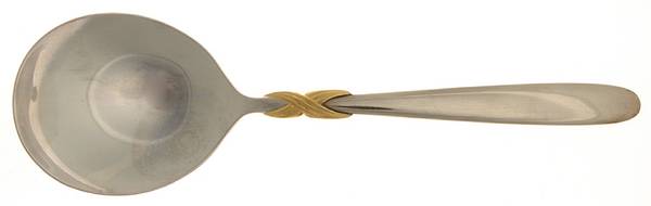 Braid-Gold Accent (Stainless) Solid Serving Spoon
