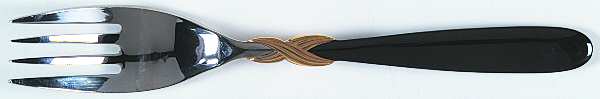 Braid-Onyx (Stainless, Onyxhdl, Gold Accent) Individual Salad Fork