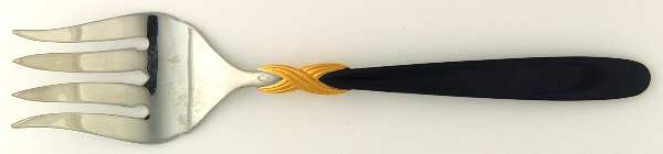 Braid-Onyx (Stainless, Onyxhdl, Gold Accent) Solid Serving Fork