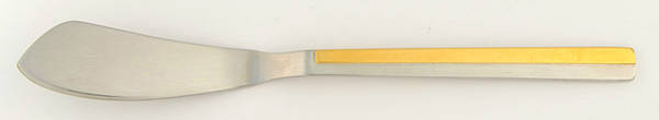 Center Stage (Stainless, Gold Accent) Flat Handle Master Butter Knife