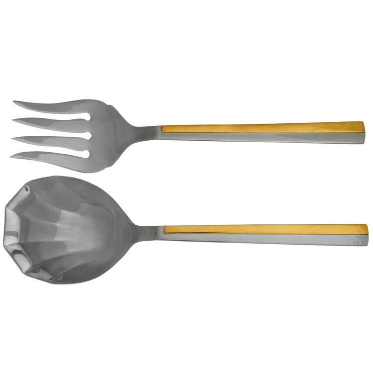 Center Stage (Stainless, Gold Accent) Solid Serving Set