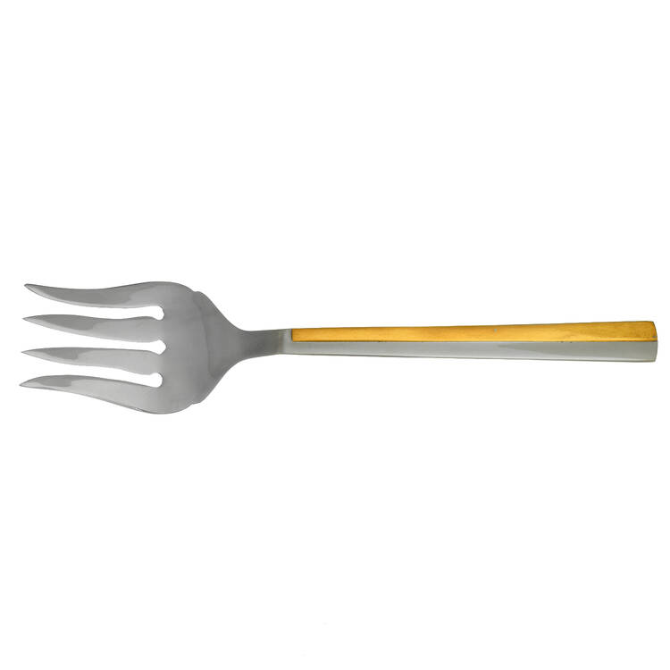 Center Stage (Stainless, Gold Accent) Solid Serving Fork