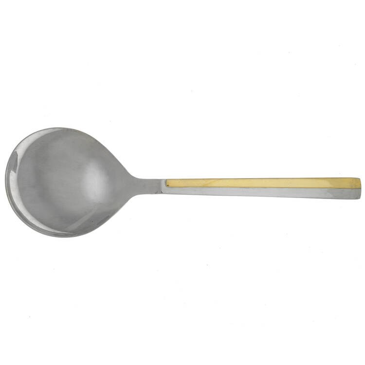 Center Stage (Stainless, Gold Accent) Solid Serving Spoon