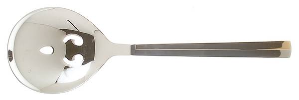 Center Stage (Stainless, Gold Accent) Pierced Solid Serving Spoon