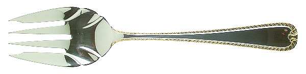 Claridge Gold (Stainless, Gold Acct) Solid Serving Fork by Retroneu