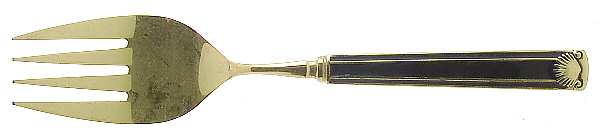 Cloisonee Shell-Blue Medium Solid Cold Meat Serving Fork