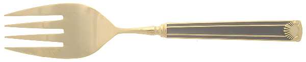 Cloisonee Shell-Black Medium Solid Cold Meat Serving Fork