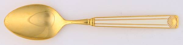 Cloisonee Shell-White Teaspoon