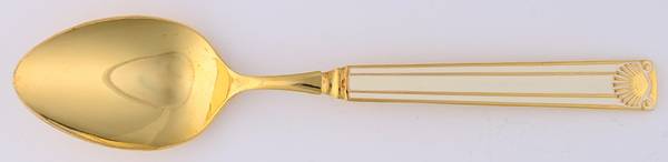 Cloisonee Shell-White Place/Oval Soup Spoon